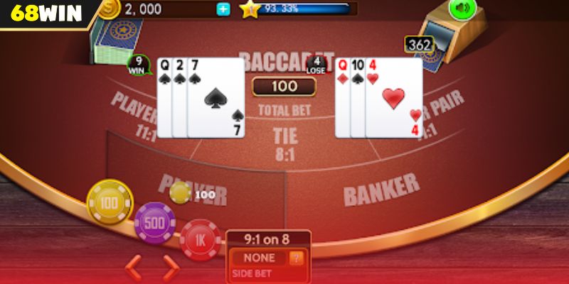 Baccarat có 3 cửa cược chính để hội viên lựa chọn